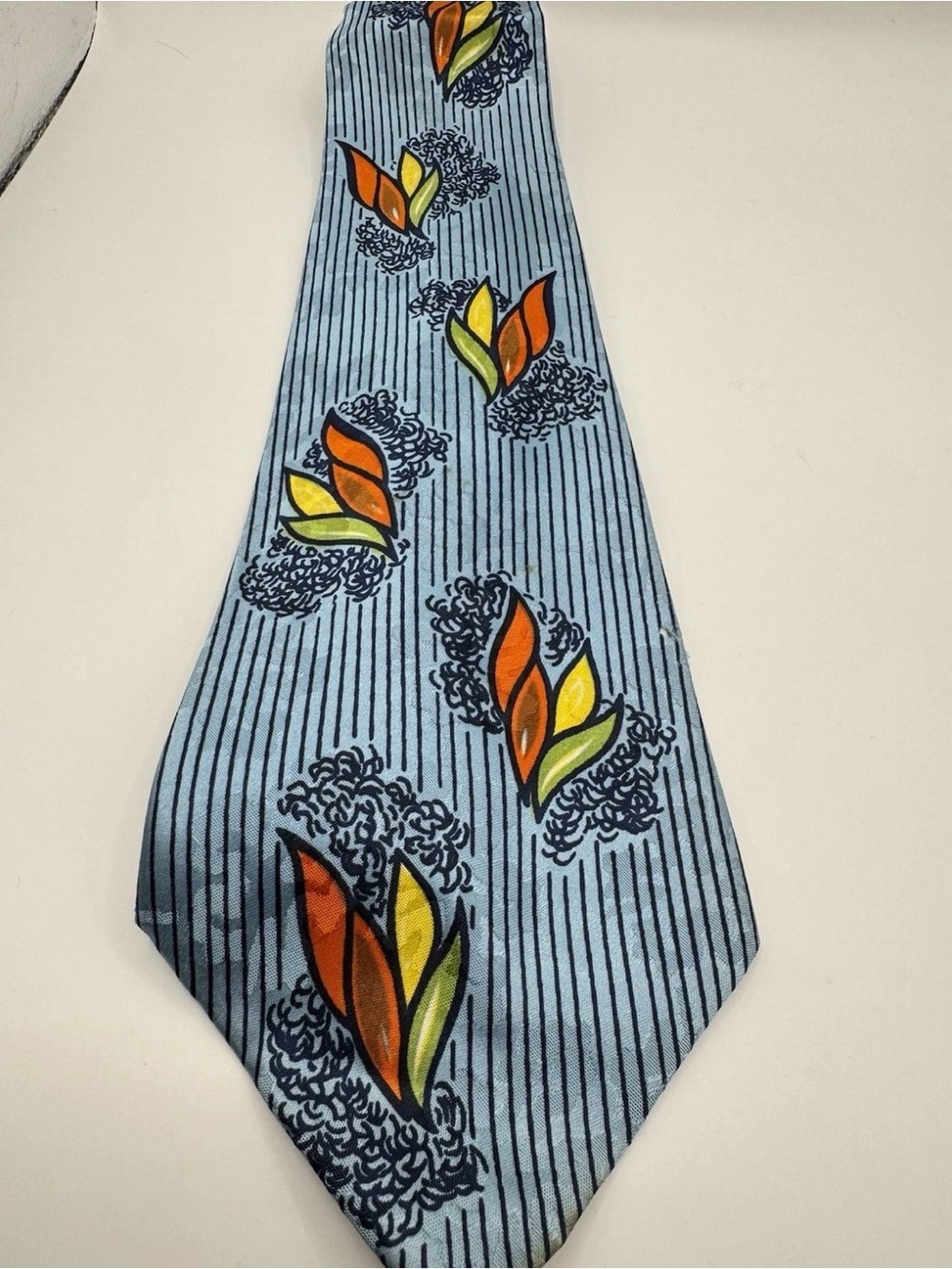 Vintage 1940s Vanguard Cravats Abstract Leaf Wide Swing Necktie Rockabilly